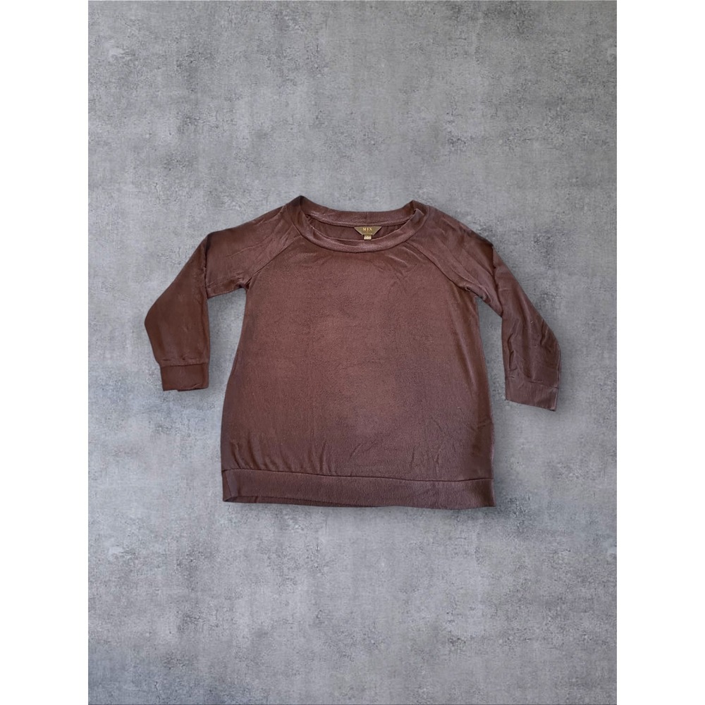 Mix by 41 Hawthorn Pullover Top Womens Large Dark Purple Raglan Knit Stitch Fix